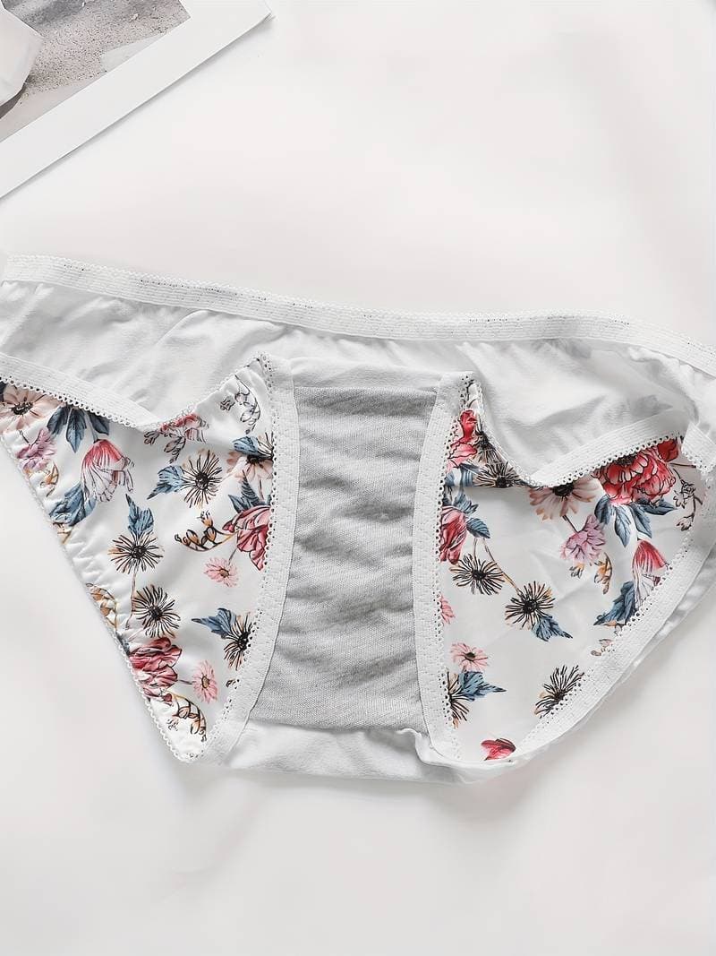 Sexy Lingerie Set, Seamless Floral Print Push Up Cmai Bra & Panties